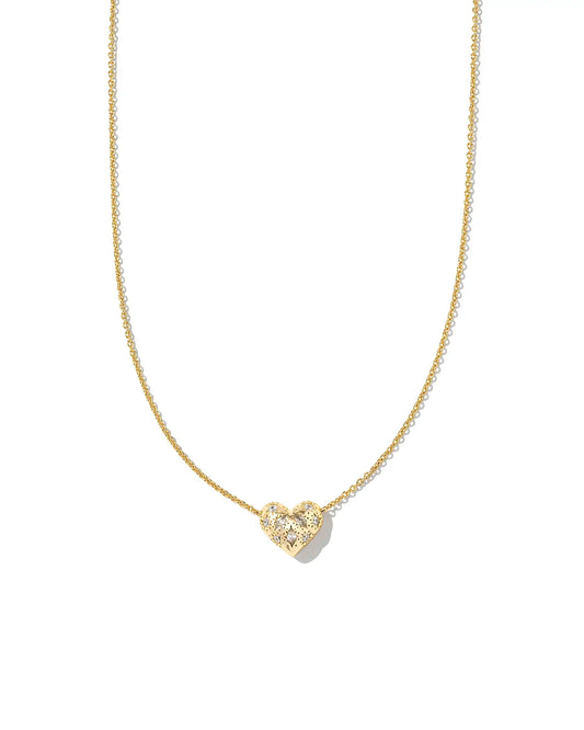 Holland Heart Necklace Gold White Crystal