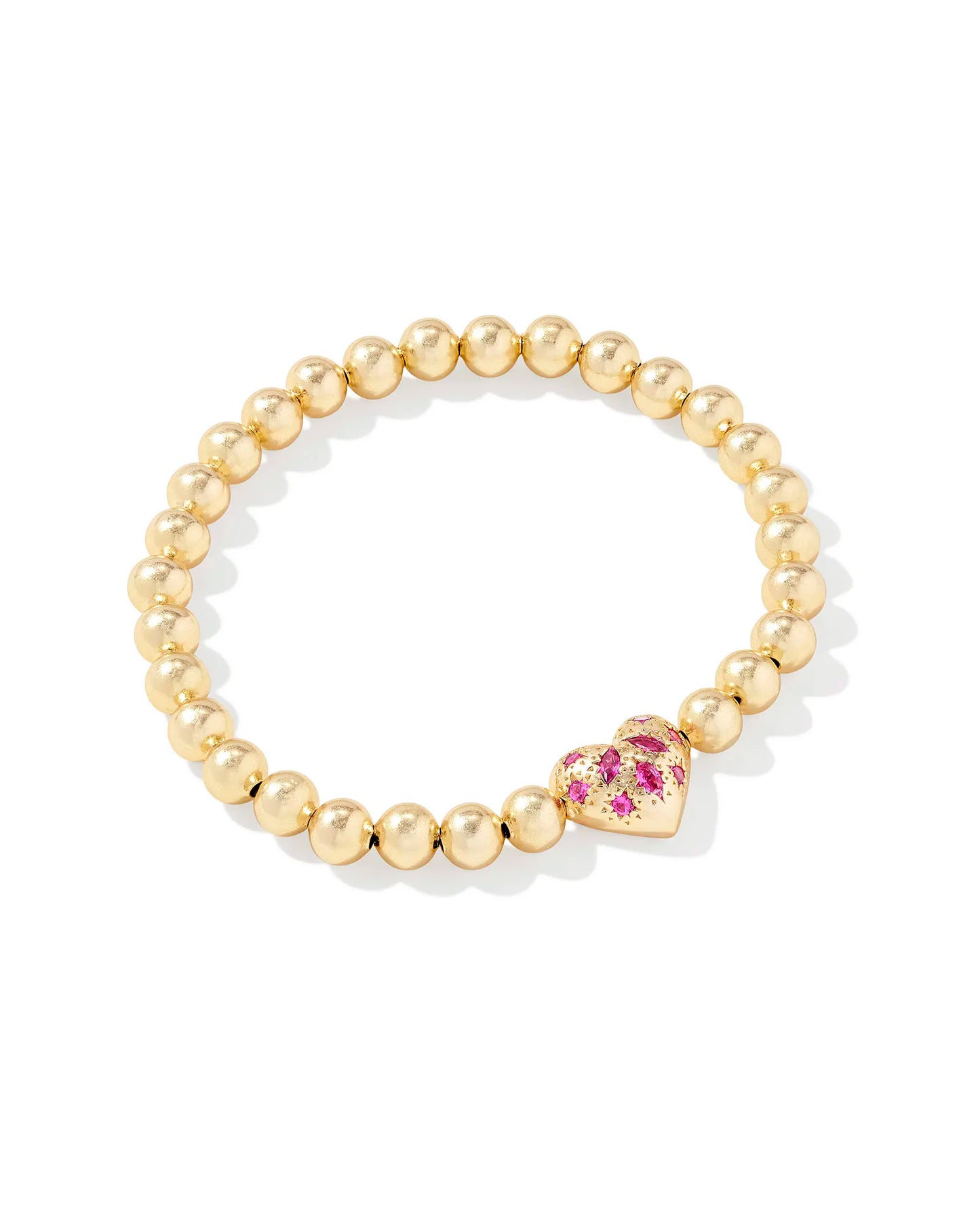 Holland Heart Stretch Bracelet Pink Crystal