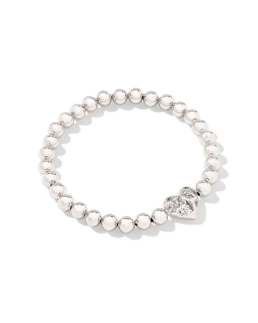 Holland Stretch Bracelet Rhodium White Crystal