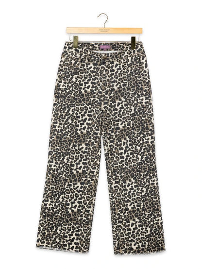 Leopard Print Straight Leg Jeans