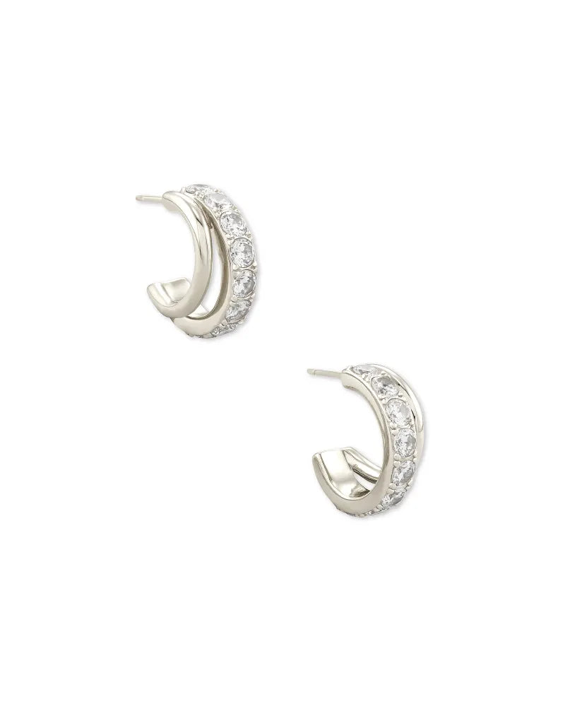 Kendra Scott Livy Huggie Hoops Rhodium