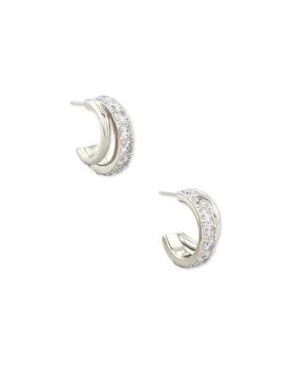 Kendra Scott Livy Huggie Hoops Rhodium