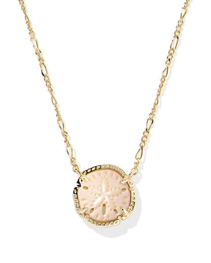Kendra Scott Sand Dollar Pendant Necklace Gold Natural Mother of Pearl