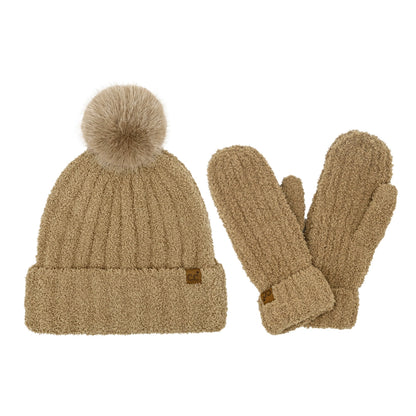 C.C. Beanie Hat & Mitten Set