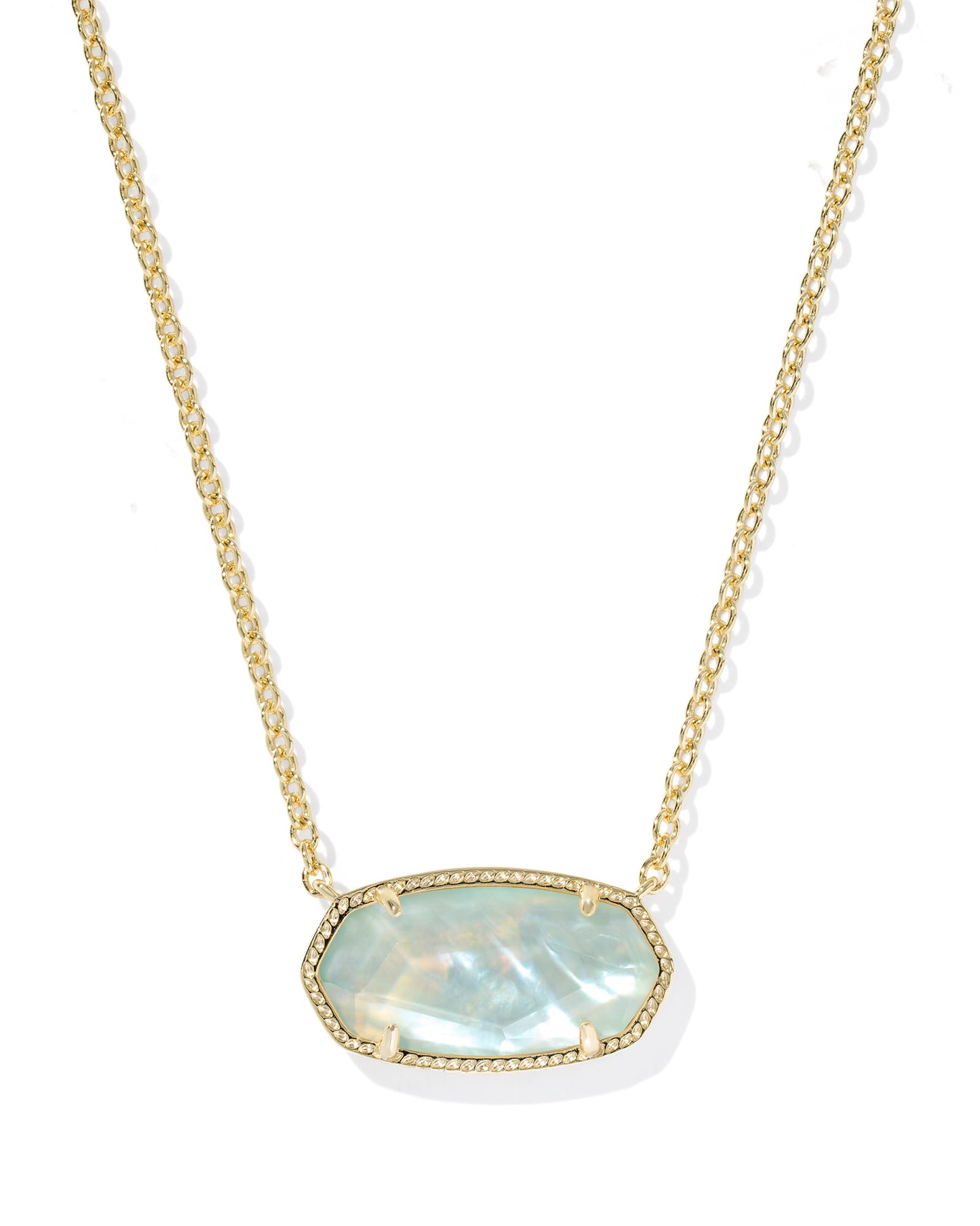 Kendra Scott Elisa Statement Pendant Necklace Gold Light Blue Illusion
