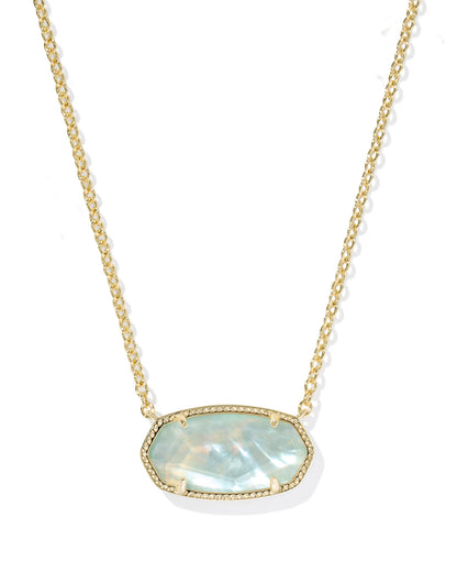 Kendra Scott Elisa Statement Pendant Necklace Gold Light Blue Illusion