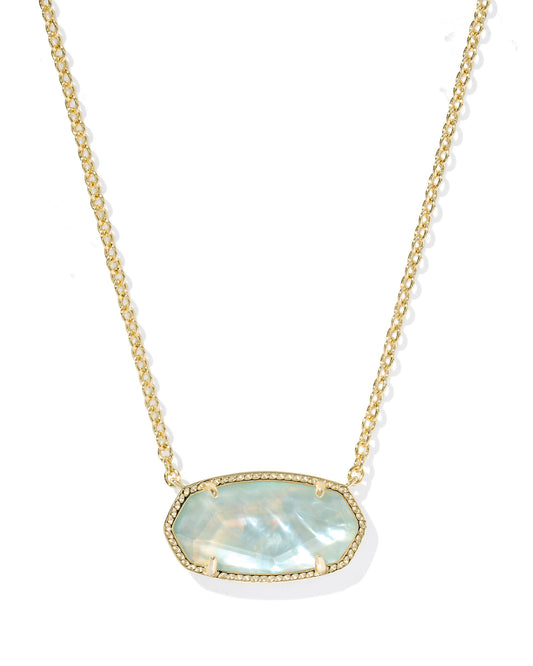 Kendra Scott Elisa Statement Pendant Necklace Gold Light Blue Illusion