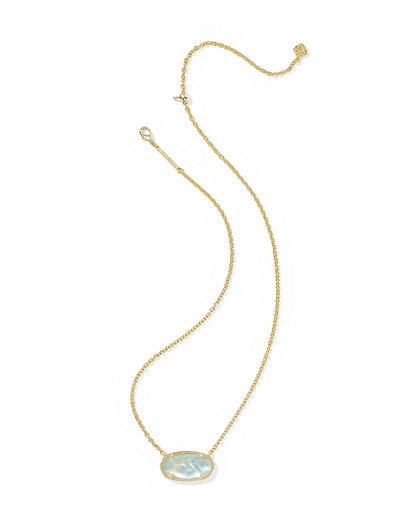 Kendra Scott Elisa Statement Pendant Necklace Gold Light Blue Illusion