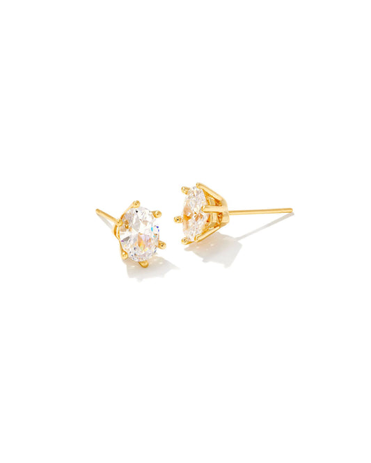 Kendra Scott Cailin Crystal Stud Gold Metal