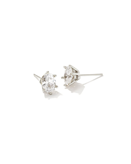 Cailin Crystal Stud Earring Rhod Metal