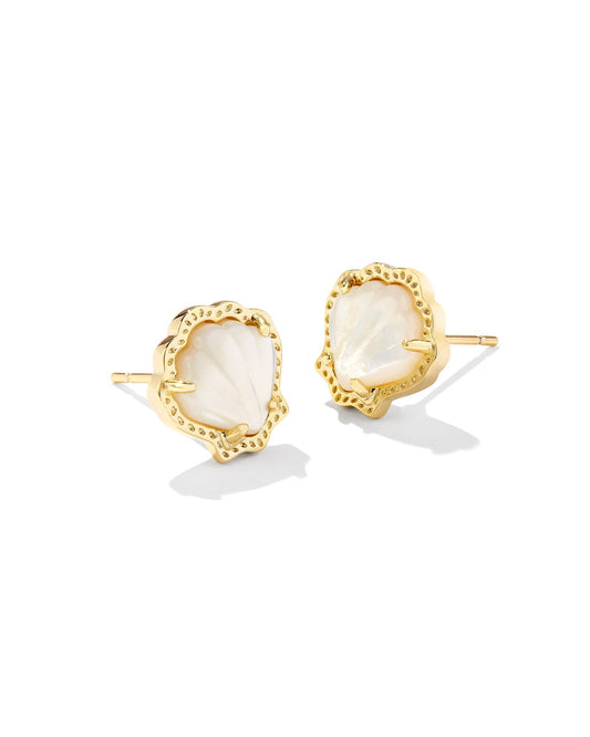 Brynne Shell Stud Ear Gold Ivory Mop