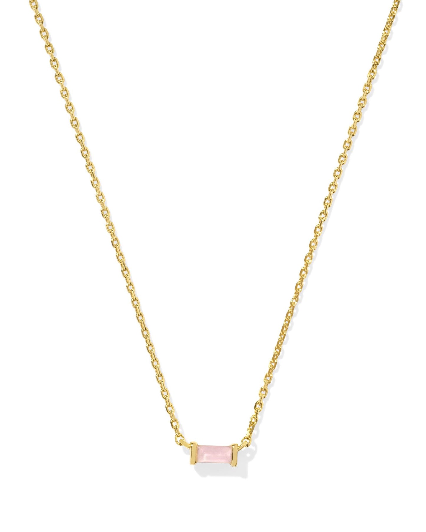 Kendra Scott Juliette Pendant Necklace Gold Rose Quartz