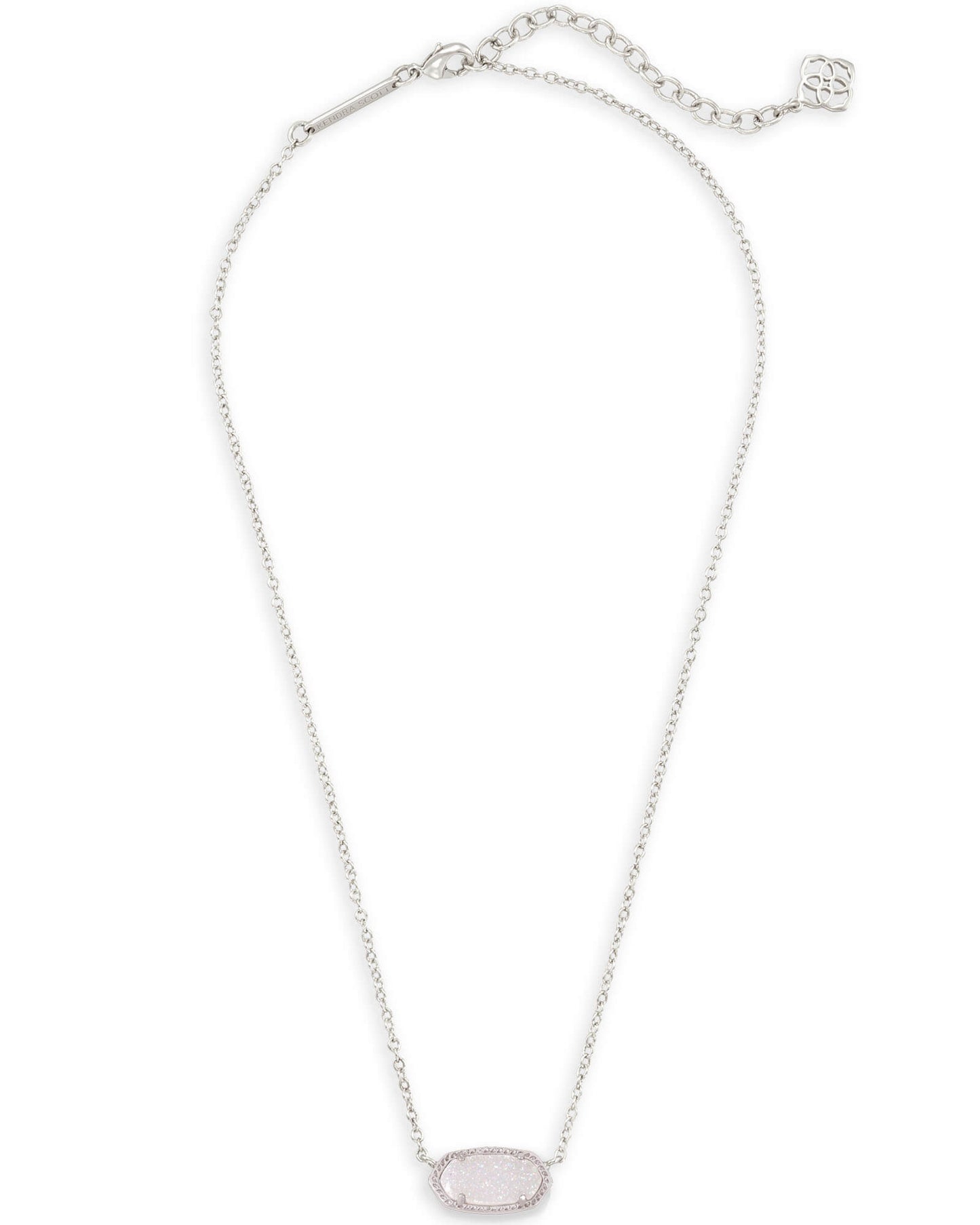 Kendra Scott Elisa Necklace Rhodium Iridescent Drusy