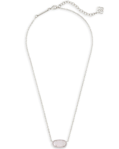 Kendra Scott Elisa Necklace Rhodium Iridescent Drusy